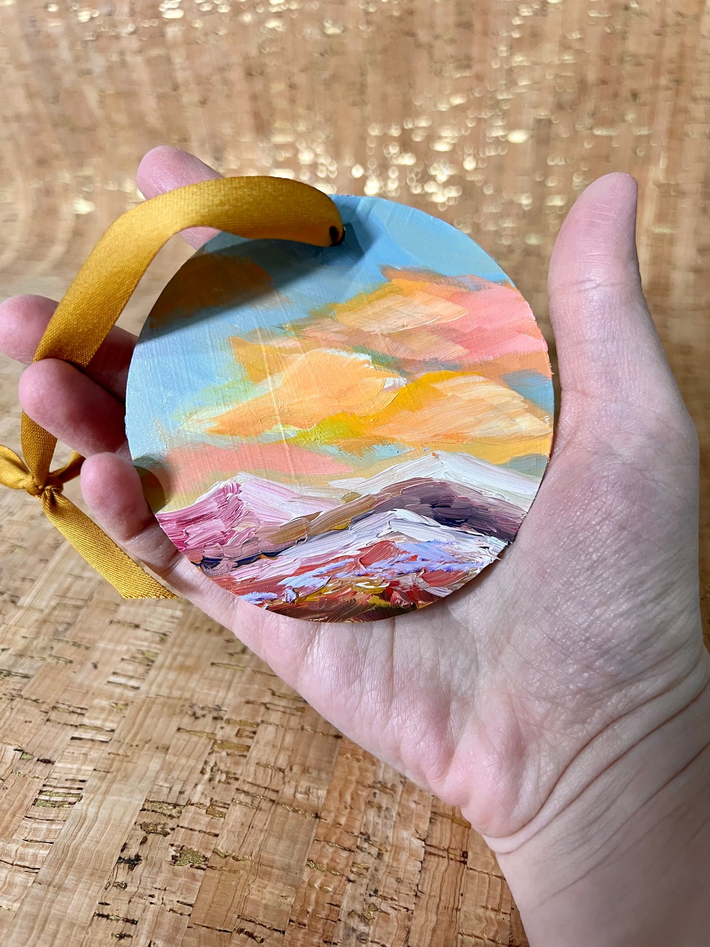 Sherbet Skies Hand-Painted Ornament