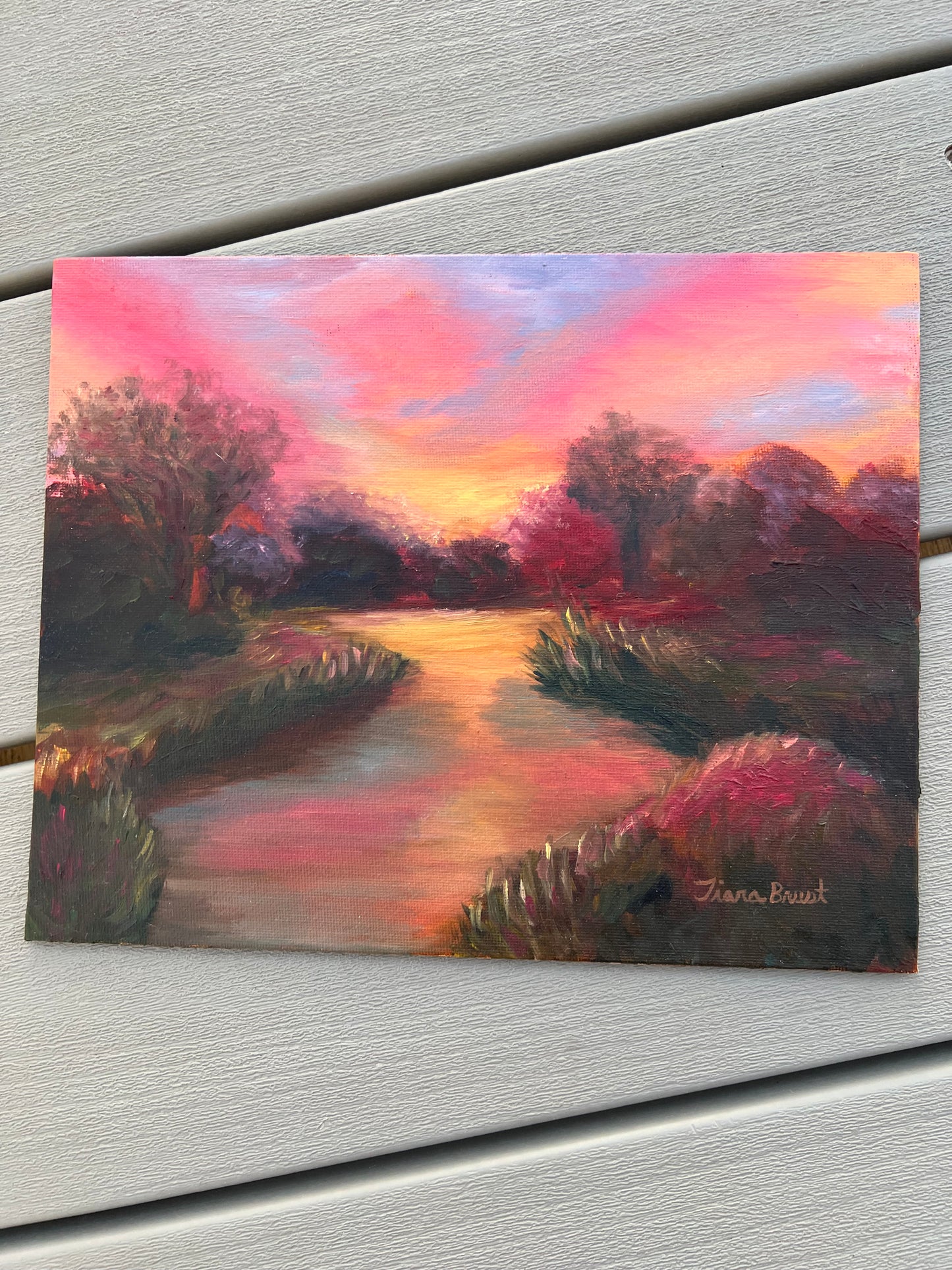 Romancing at Dusk Original Oil Painting