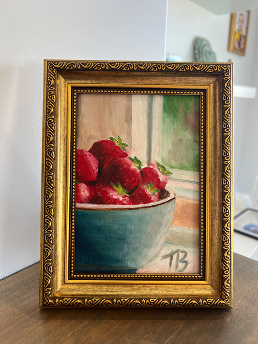 Scrumptious Strawberries Original Painting