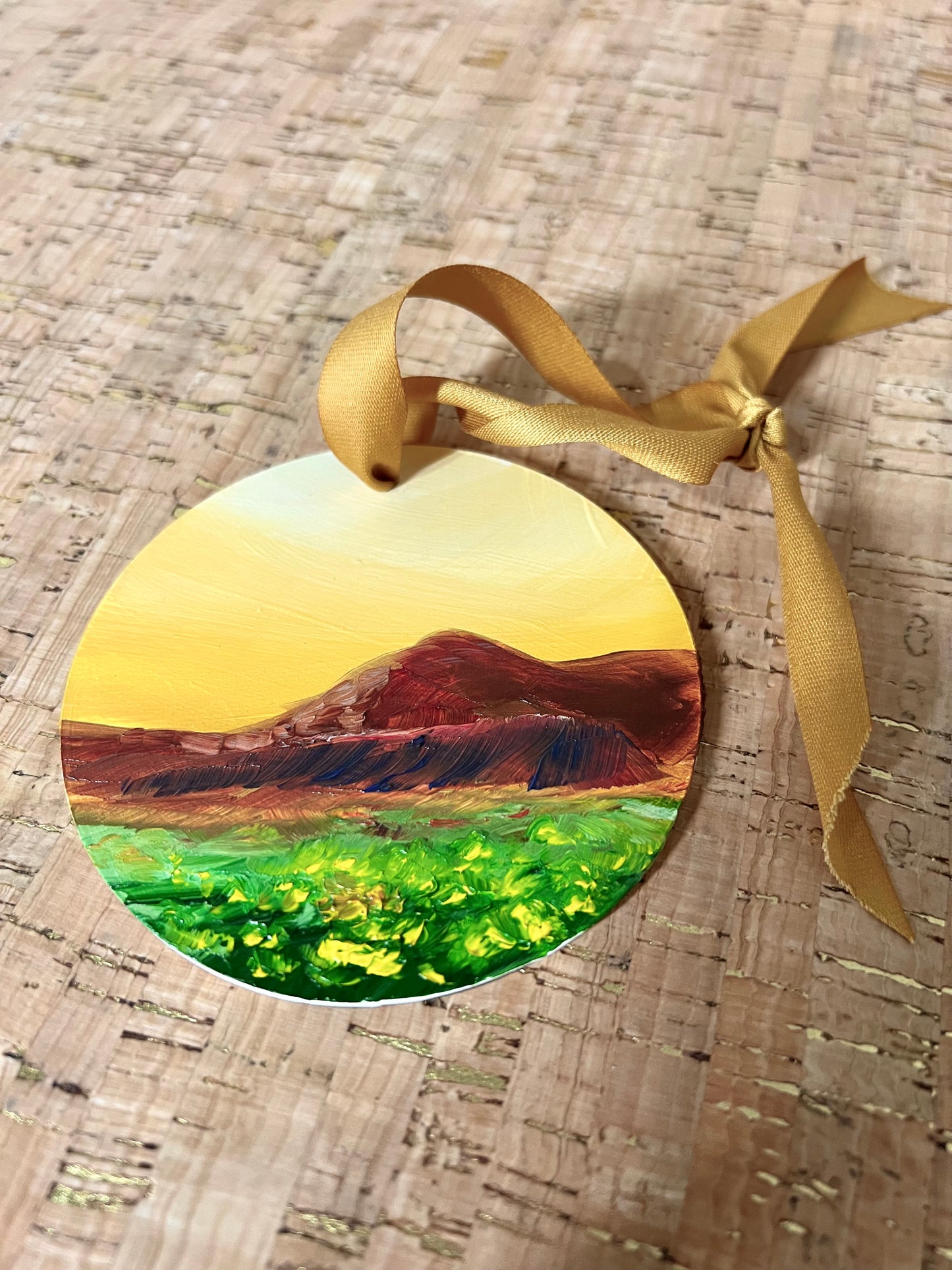 Yellow Sky Sunrise Hand-Painted Ornament