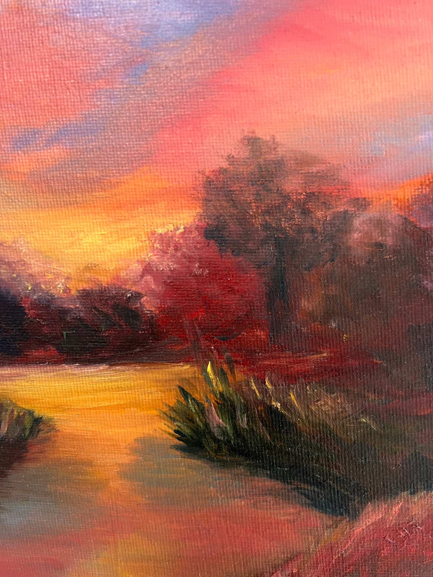 Romancing at Dusk Original Oil Painting