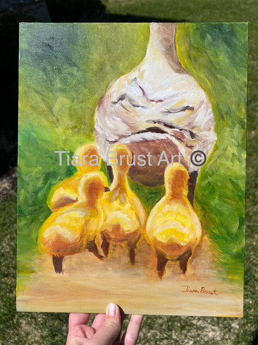Leading Her Ducklings - Art Print