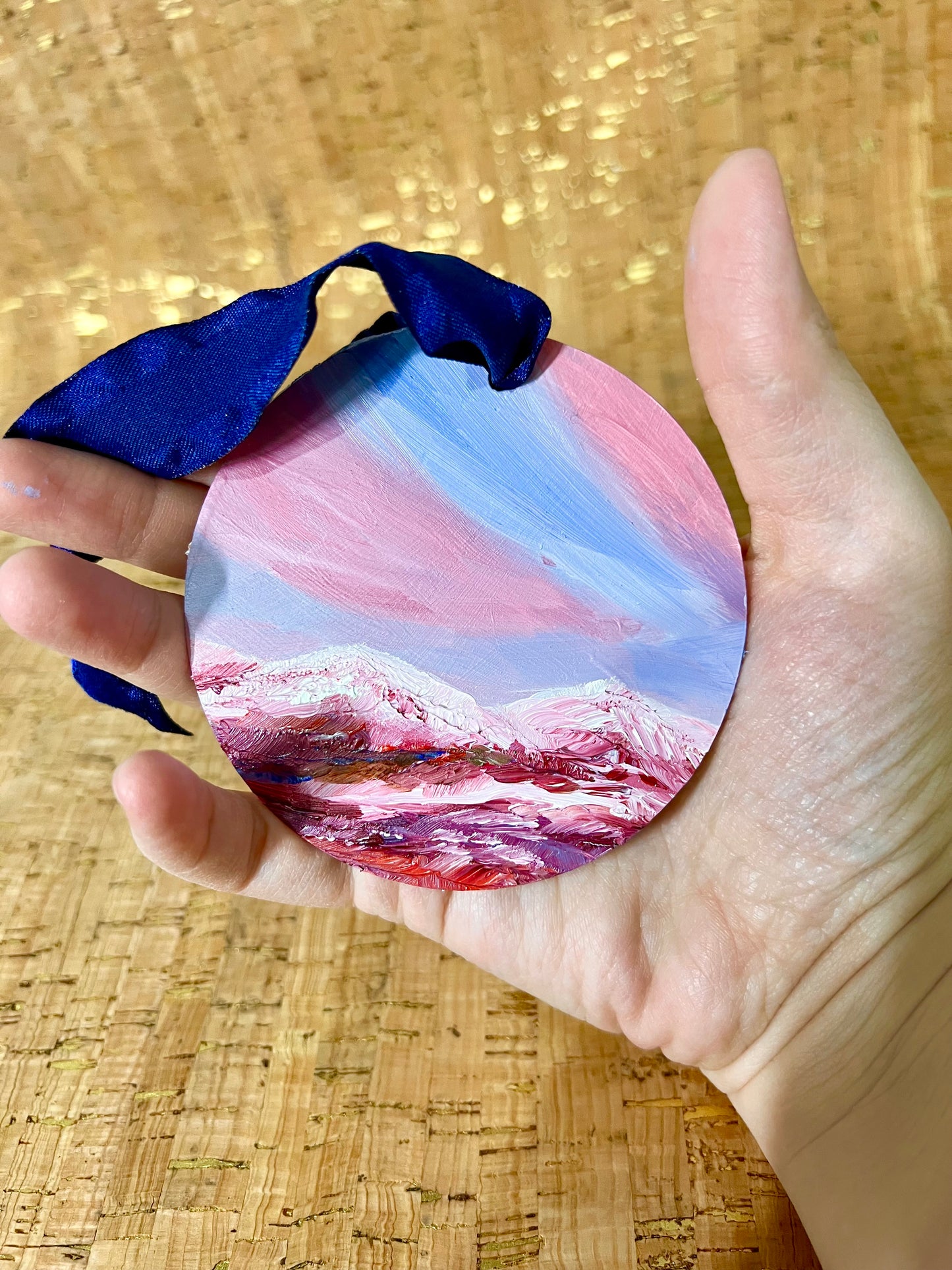 Stripes in the Sunset Hand-Painted Ornament