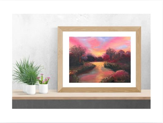 Romancing at Dusk Art Print