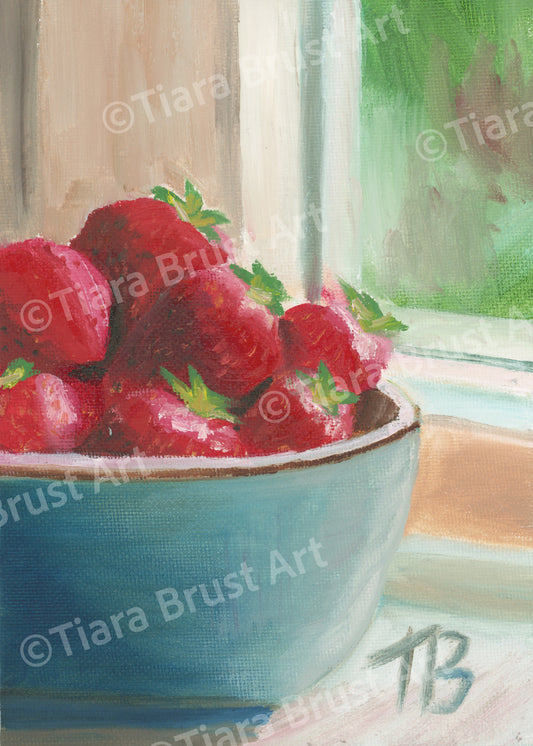 Scrumptious Strawberries Art Print