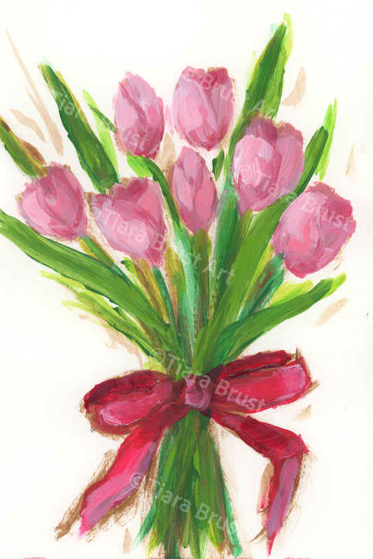 Valentine's Tulips Art Print