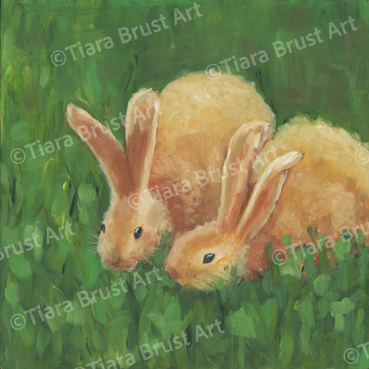 Jack and Jill Bunny Art Print